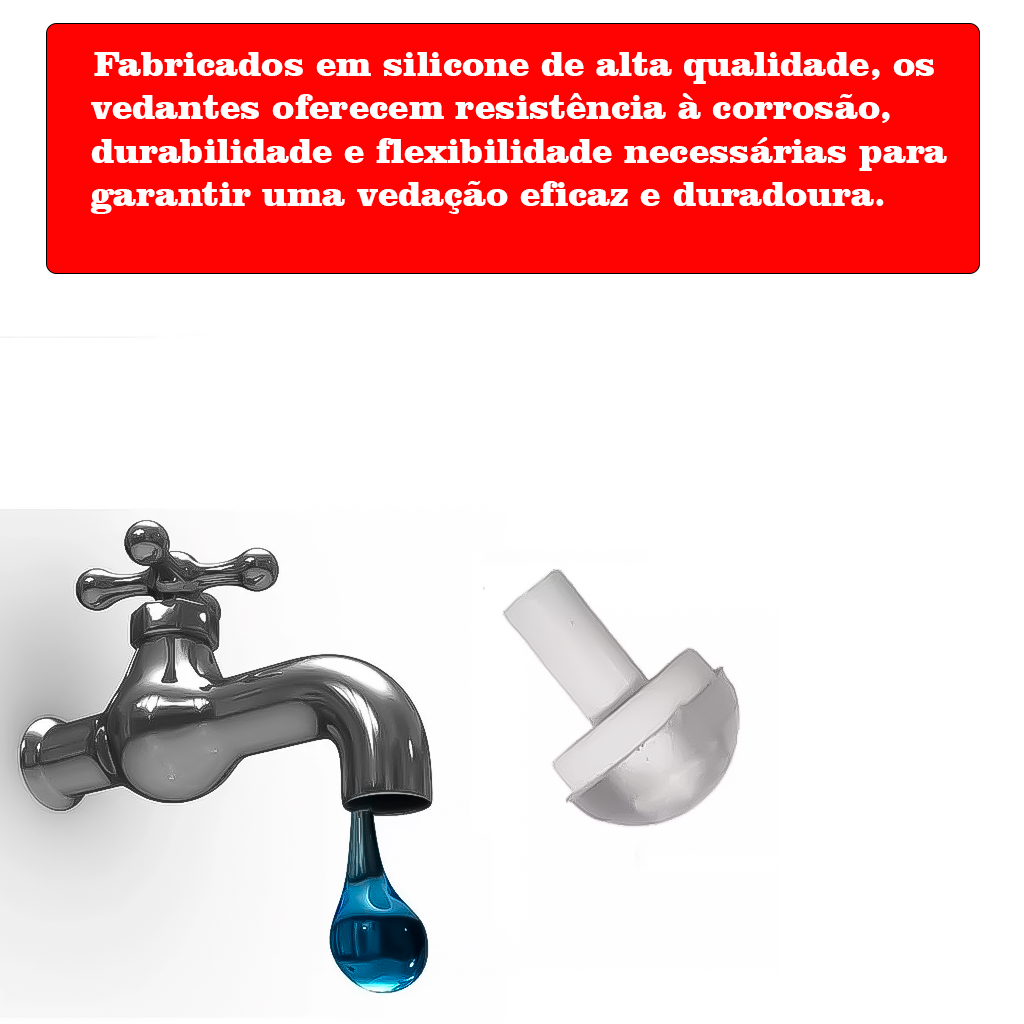 Kit Jogo Vedante De Silicone Tipo Bola Pvc Para Torneira Kit Com 200 Peças 1/2Pol.