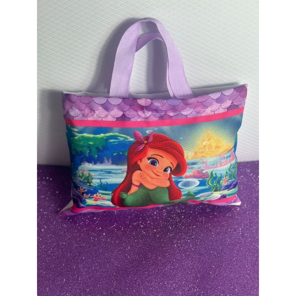 Sacolinha Eco Bag 28x19cm Personalizada A Pequena Sereia Cute  Festa Aniversário Lembrancinha Saquinho Infantil