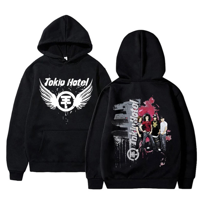 Moletom Canguru Básico Tokio Hotel Hoodie Simples Confortável	Street Style Banda De Rock