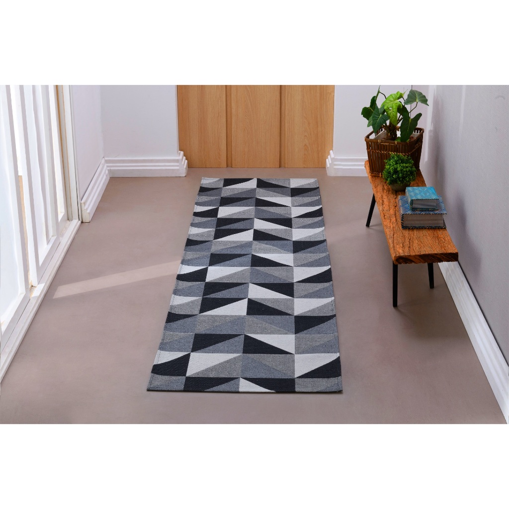 Tapete Passadeira Geométrico Jacquard Antiderrapante 1,40 X 0,50 M em Oferta na Shopee