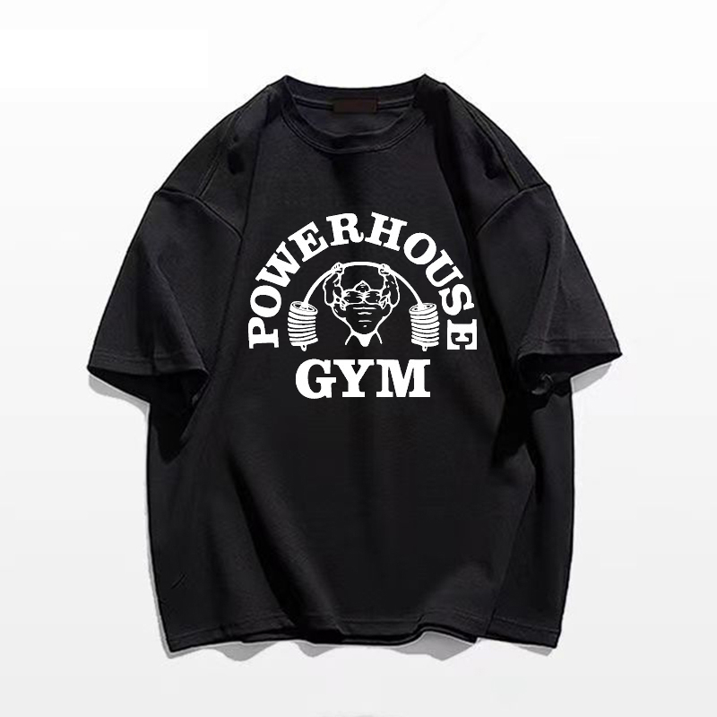 Camiseta Masculina Estampada Oversized Roupas Casual Gym Tees Esportivas Camiseta Treino Academia Maromba