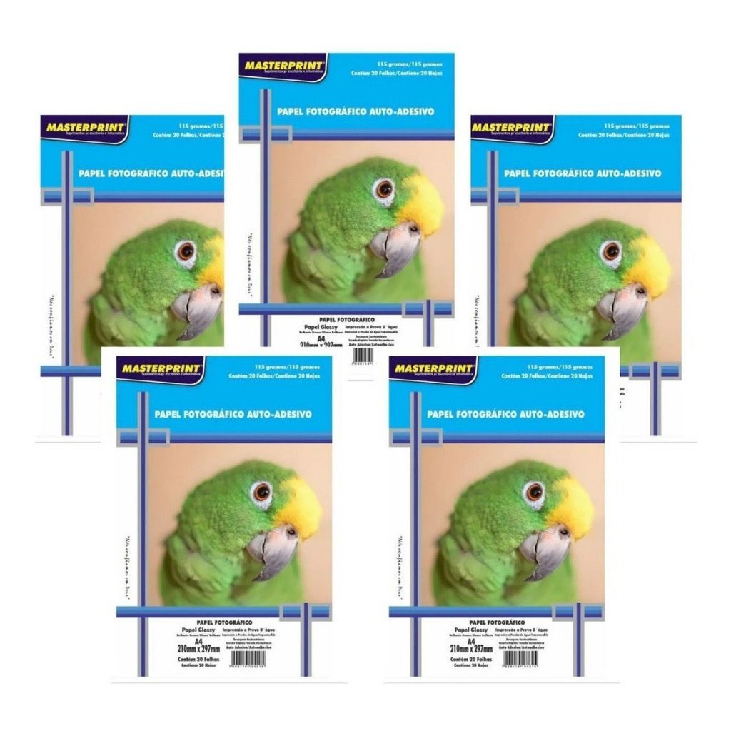 Papel Fotográfico 115g Adesivo Glossy A4 100 Folhas Masterprint em Oferta na Shopee