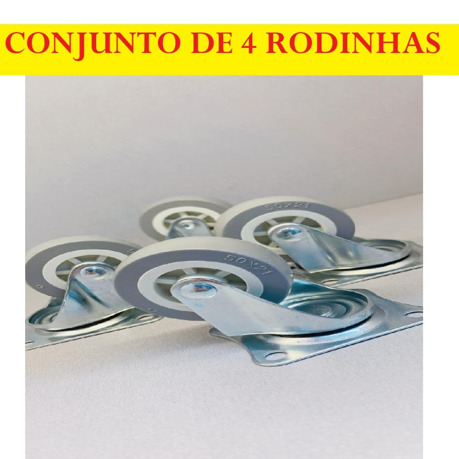 Conjunto De 4 Rodinhas 8x6cm 2 Polegadas Giratórias Prático Multiúso Prático E Fácil Reforçado Para Moveis Pesado em Oferta na Shopee