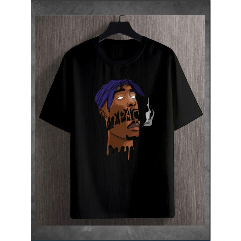 Camiseta Oversized Estampado 2pac Tupac Rap Trap Gringa Americano Camisa Streetwear