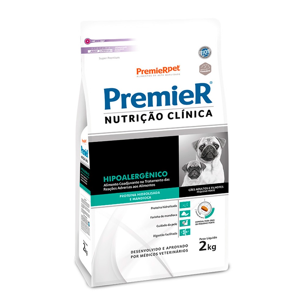 Ração Premier Nutrição Clínica Hipoalergênico para Cães de Pequeno Porte  2kg - Pets