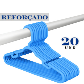 Kit 20 Cabides Infantis Reforçados Azul 8mm para Organização em Oferta na Shopee