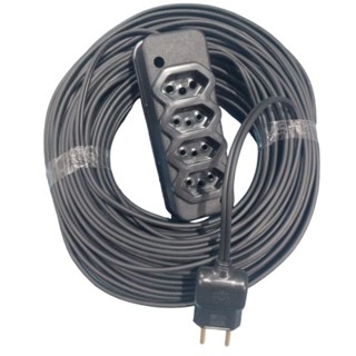 Extensão Fio Paralelo 20 METROS PRETO 2x.2.5mm 4 TOMADAS (REFORÇADA) .