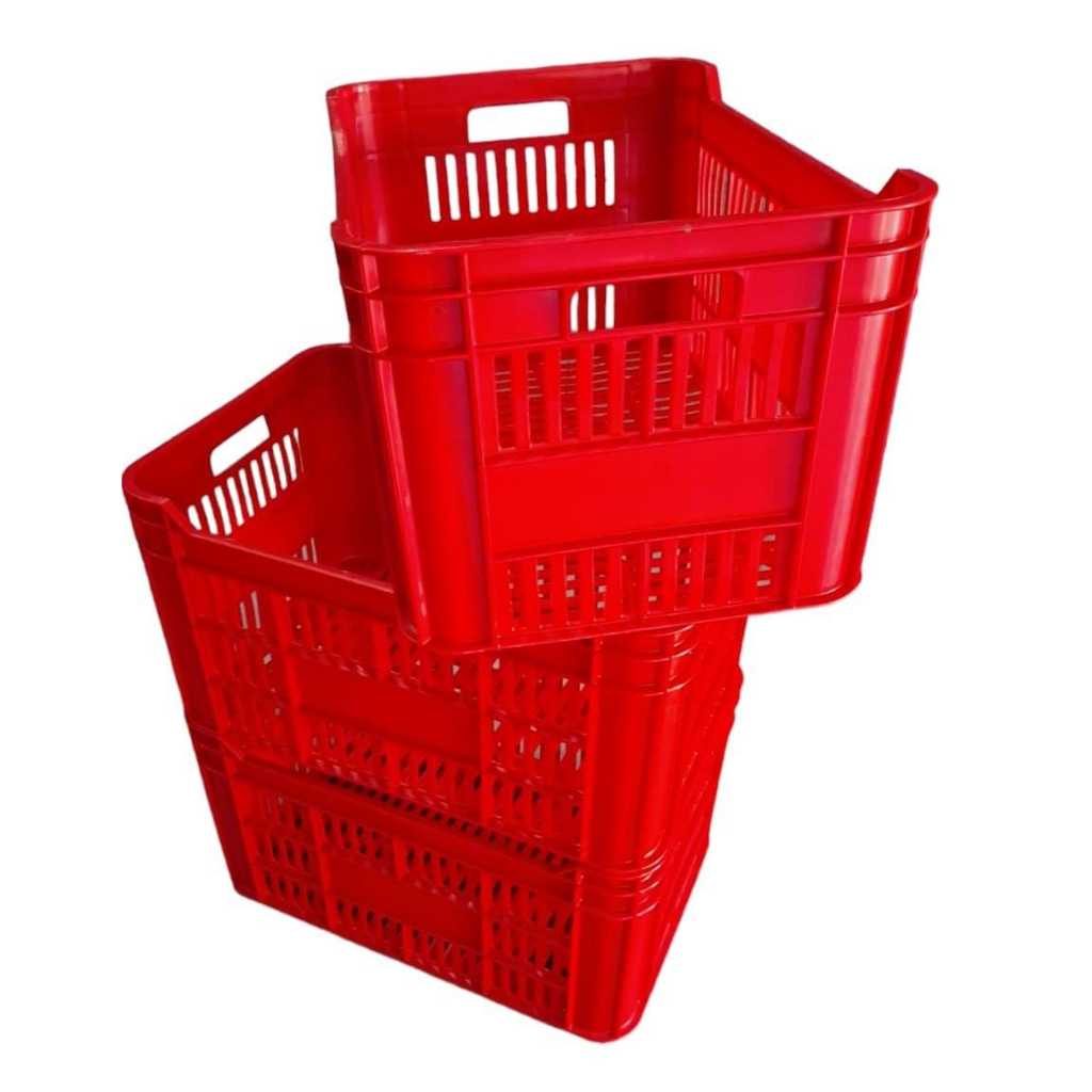 Kit 3 Caixa Plástica Agrícola Organizadora Multiuso Hortifruti Sacolão Estoque Confecção Feira Super Oferta