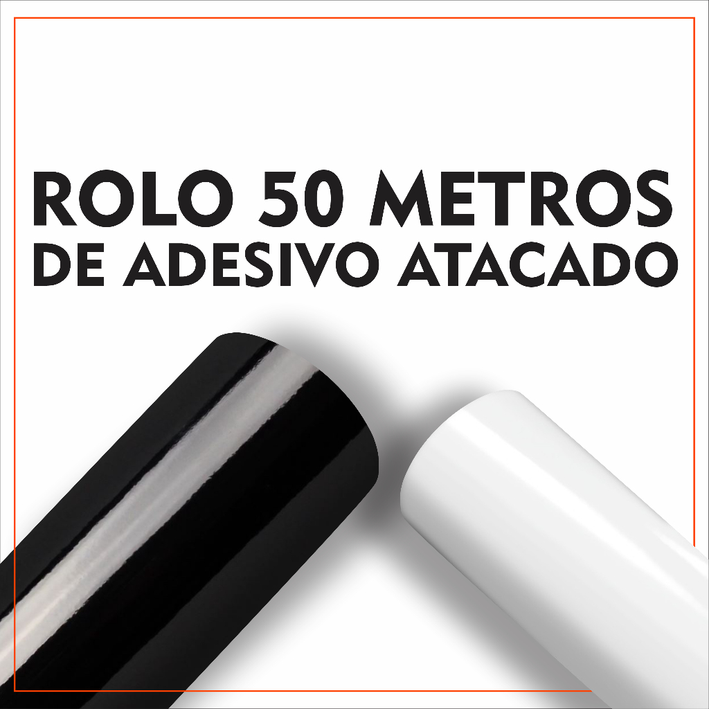 50 METROS x 50cm Rolo Adesivo Branco e Preto Atacado Vinil Completo para Decoração Ploter de recorte Impressão Lavável
