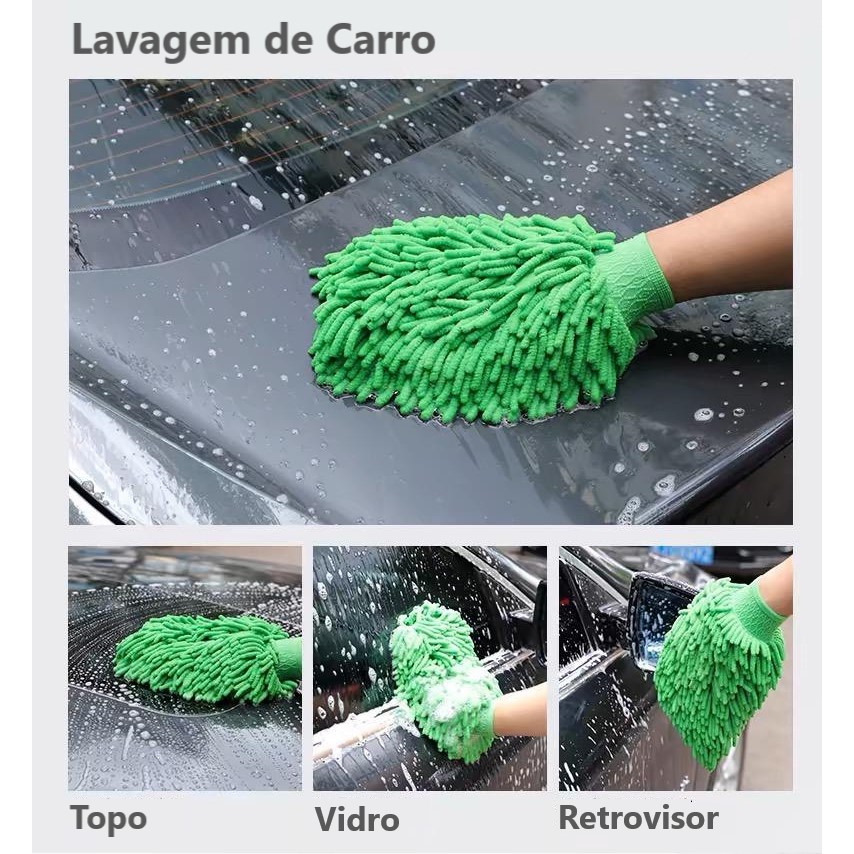 Luva de Microfibra Multifuncional À Prova D'Água Superfina para Limpeza Lavagem Carro Casa Toalha — imagem 2 de 2