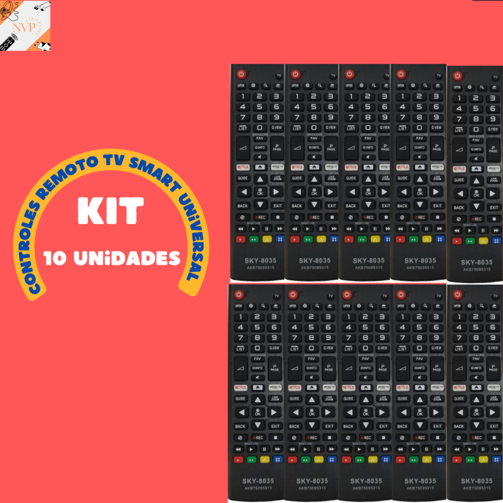 Kit Controle Remoto Tv Smart L  G   8035/7045 10 PEÇAS