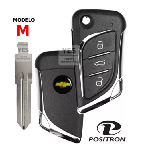 Chave Canivete Positron Lexus Para Gm Astra Corsa - 3 Botões (Lâmina M)