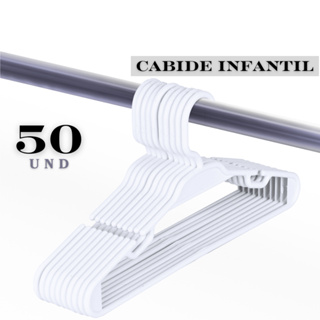 Kit 50 Cabides Infantis para Organização Branco 5,5mm em Oferta na Shopee