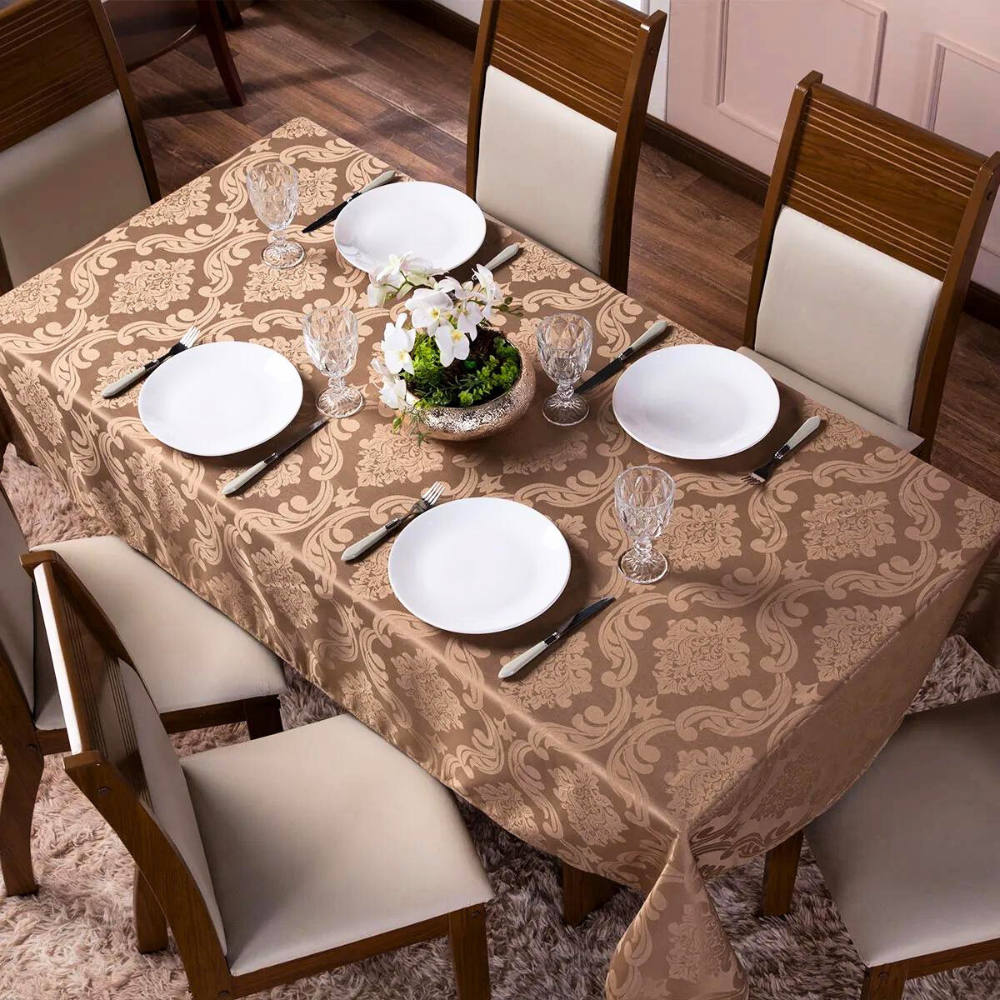 Toalha De Mesa 4 ou 6 Lugares Tecido Jacquard Cozinha em Oferta na Shopee