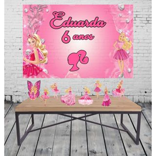 Kit Festa - Barbie 8 Mesa + Painel Personalizado em Oferta na Shopee