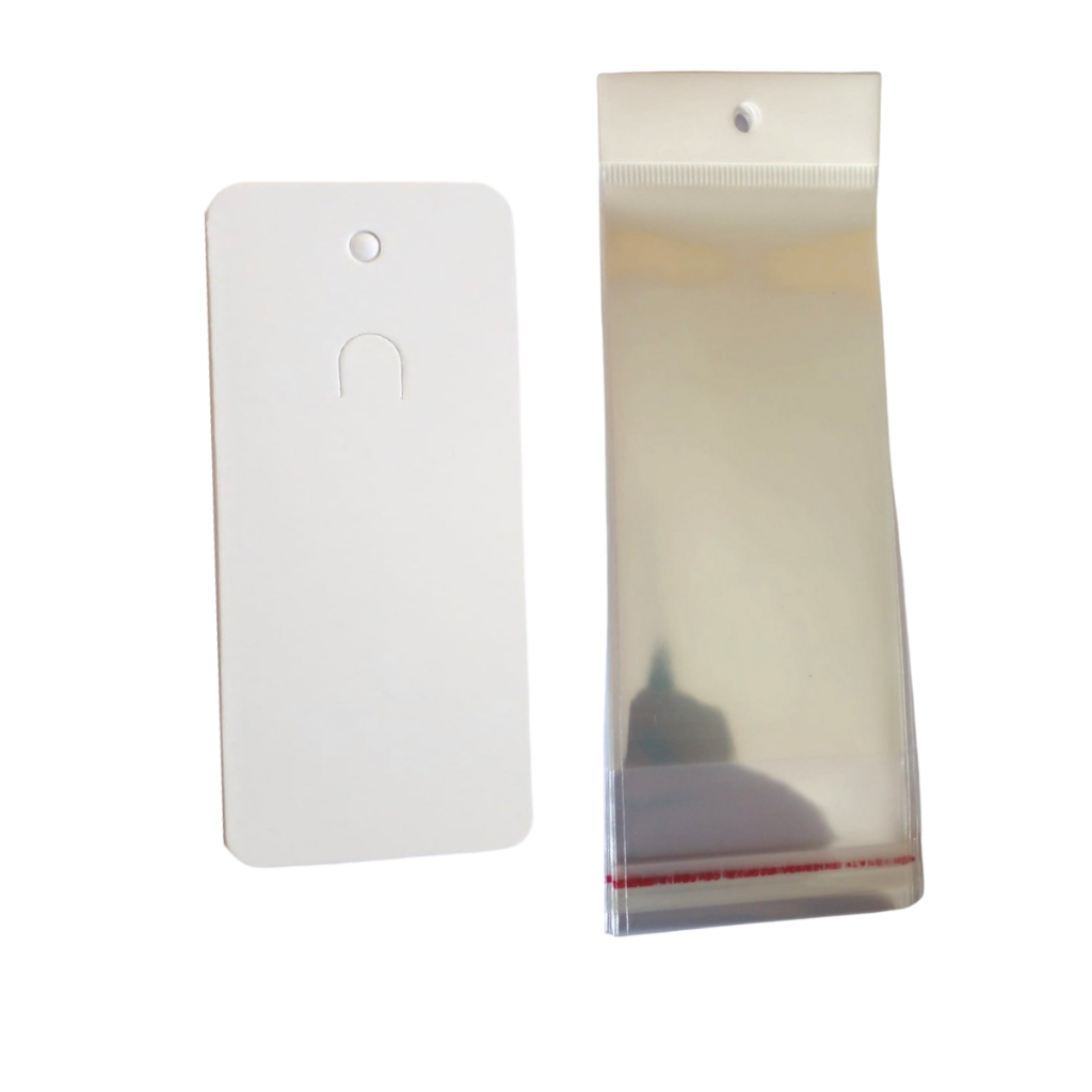 100 Peças Cartela Tag Para Chaveiro E 100 Saquinhos Com Furo em Oferta na Shopee