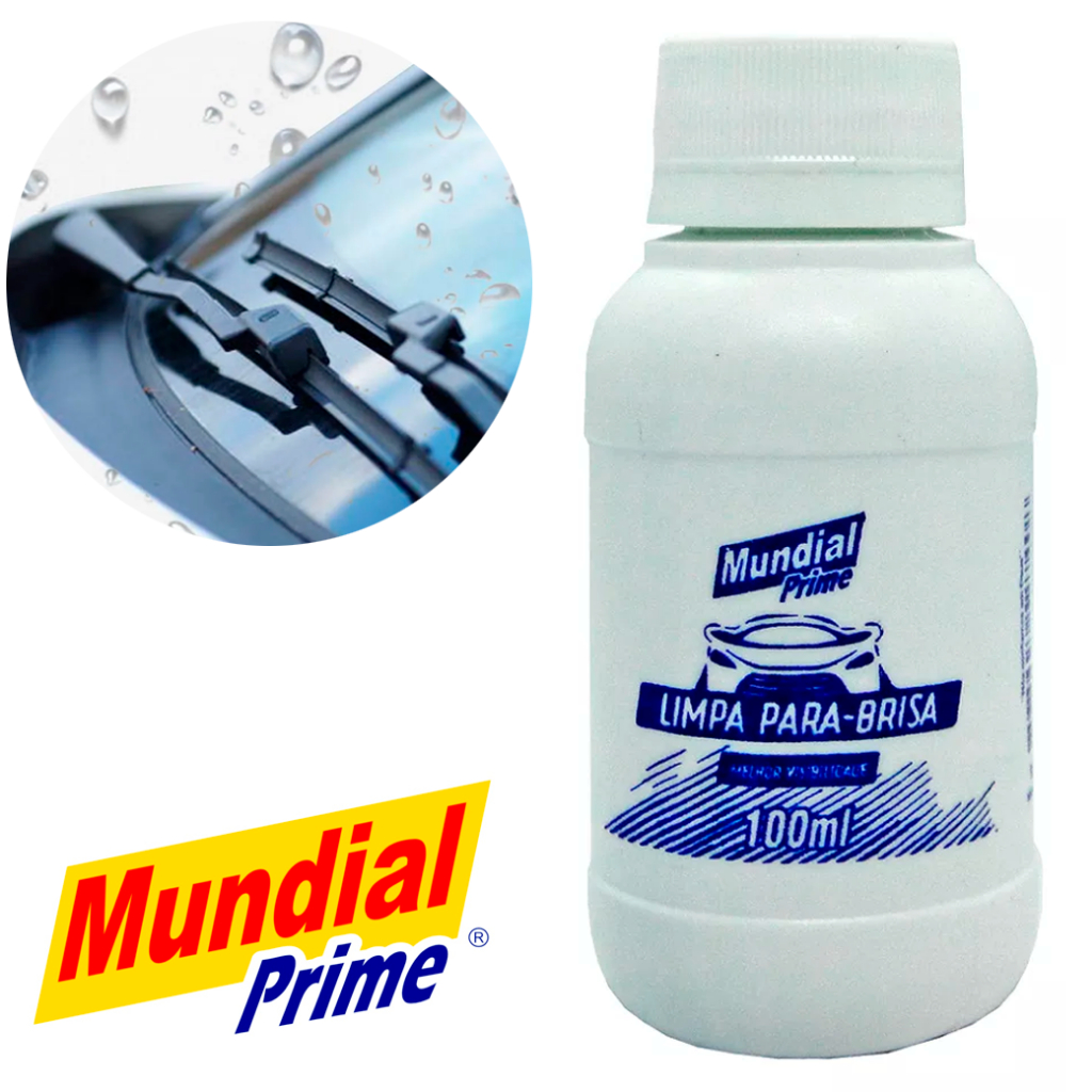 Limpa Parabrisas 100ml Concentrado Mundial Prime Remove Sujeiras Fuligens Vidro Limpo Prático Rápido em Oferta na Shopee