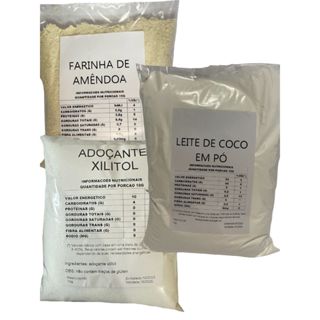 Kit: Farinha de Amêndoa+ Leite de Coco+ Xilitol (1kg de cada)