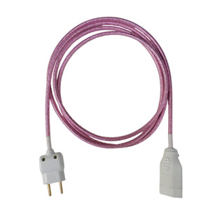 Extensão Elétrica 2 Metros PP 2x0,75mm Revestido Rosa Brilhoso