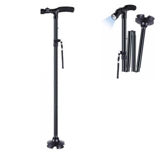 Bastão De Led Bengala Idoso 4 Pontas Dobravel