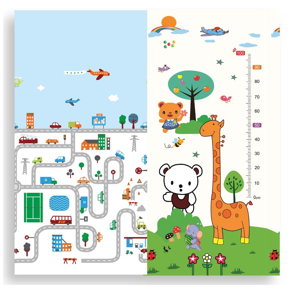 Tapete de Atividades Dupla Face Pista de Carrinhos Zoo 200X150X1 CM- Shiny Toys em Oferta na Shopee