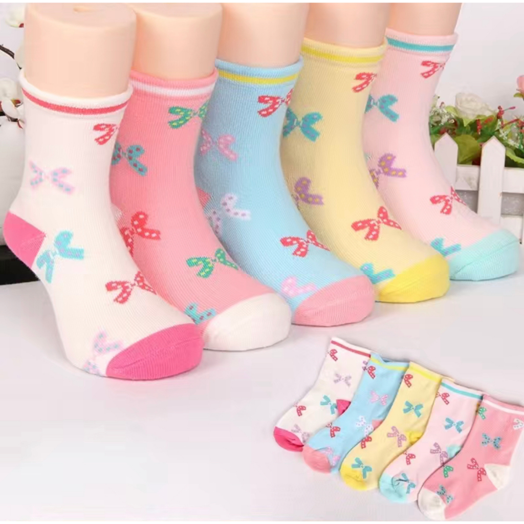 Kit 12 Pares Meias Infantil Menina Feminina Com Estampa Váriadas Cor Sortidas Tamanho  0 a 10 Anos