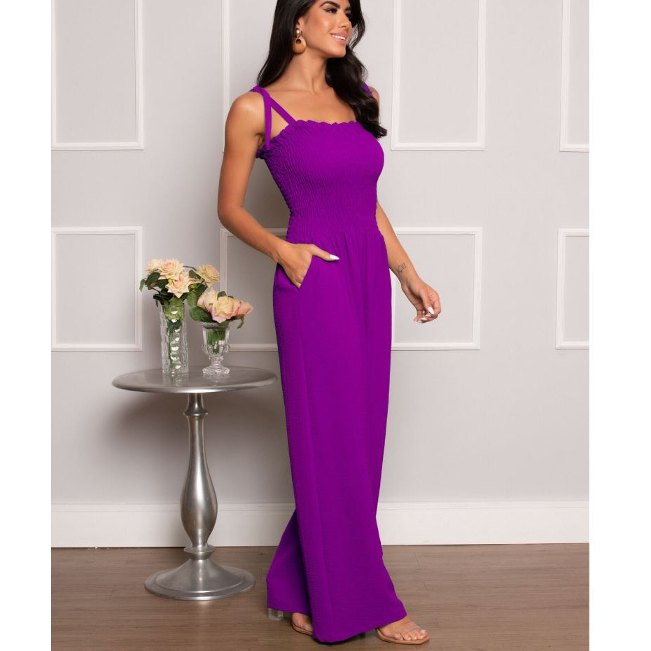 Macacao feminina de duna com elastex