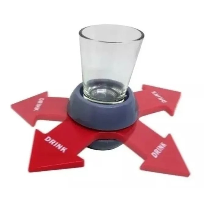 Jogo Roda Shot Roleta E Copo Drink Tequila Beber Vira Virou