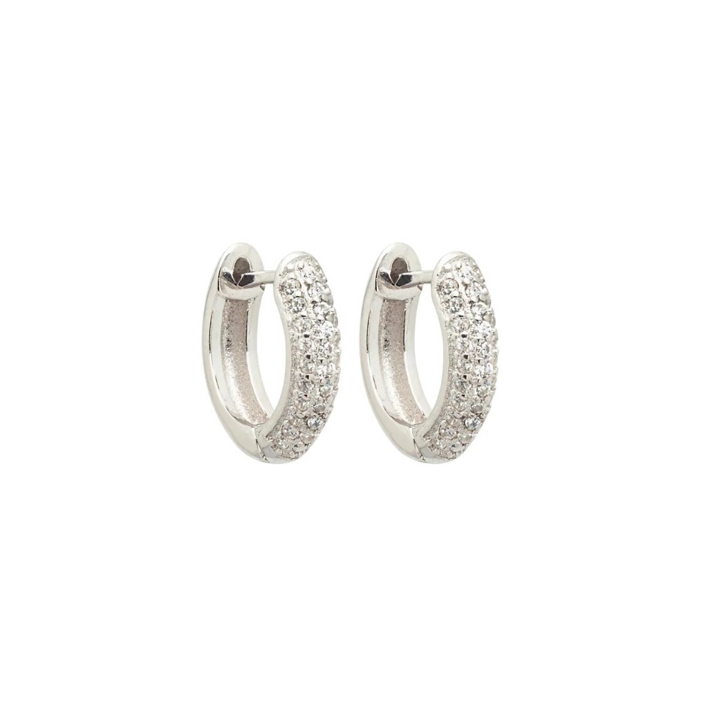 Brinco ice cravejado fino brilhante tamanho 10mm x 2mm brilho das estrelas em Oferta na Shopee