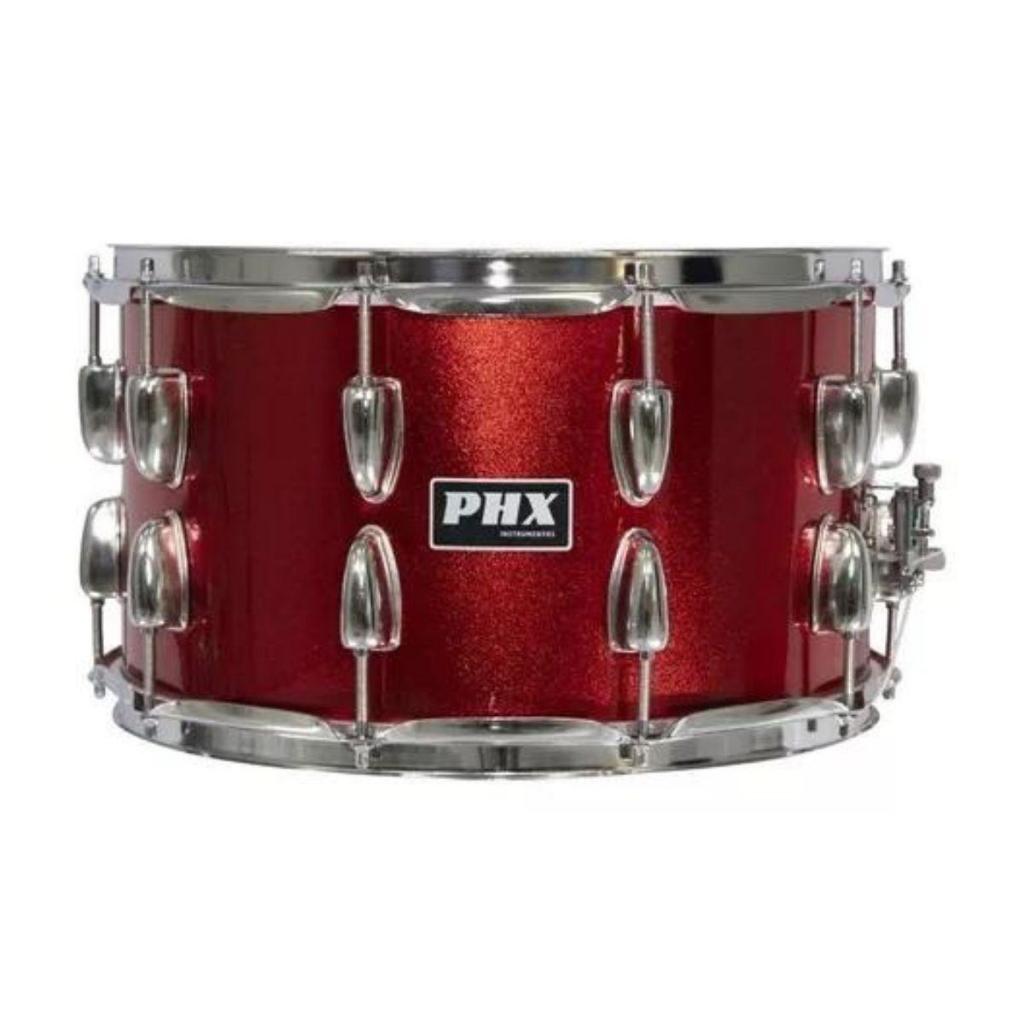 CAIXA BATERIA PHX MUSIC 14X8 MADEIRA CROMADO PELE CRISTAL