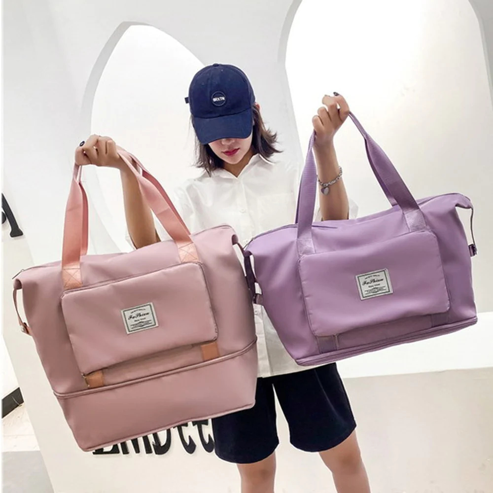 Bolsa Viagem Dobrável Grande Compartimento Extra Prova Água