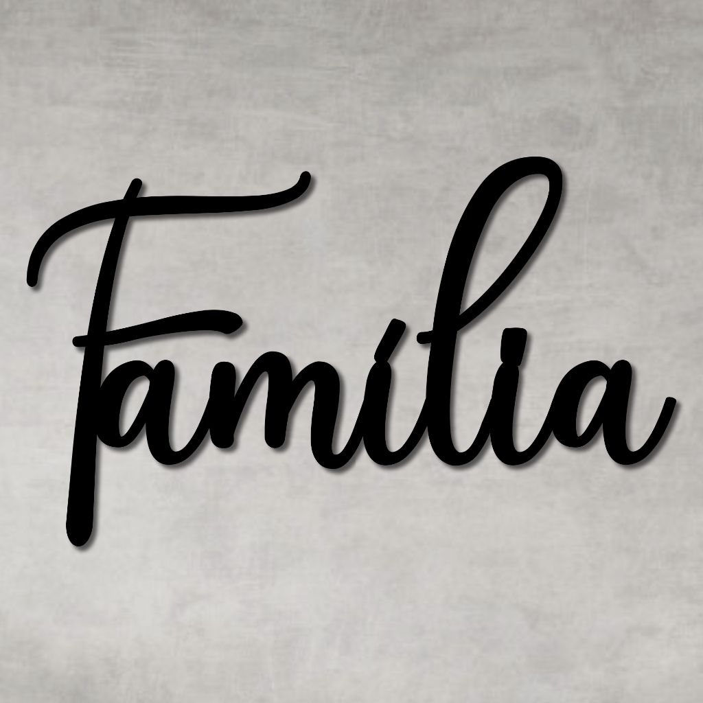 Palavra Decorativa de Parede Família MDF Preto Mod2 em Oferta na Shopee