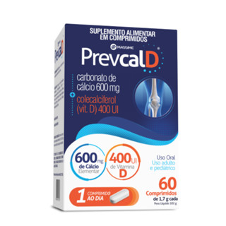 Prevcal D 600mg+400ui - Cálcio + Vit D3 - 60 Caps = Oscal D