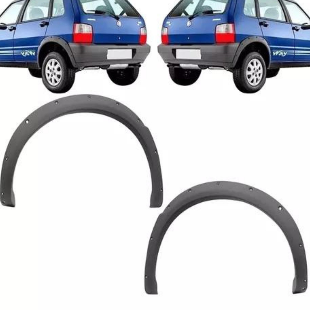 Moldura Paralama Traseira Uno Way 2006 2007 2008 Preto Text