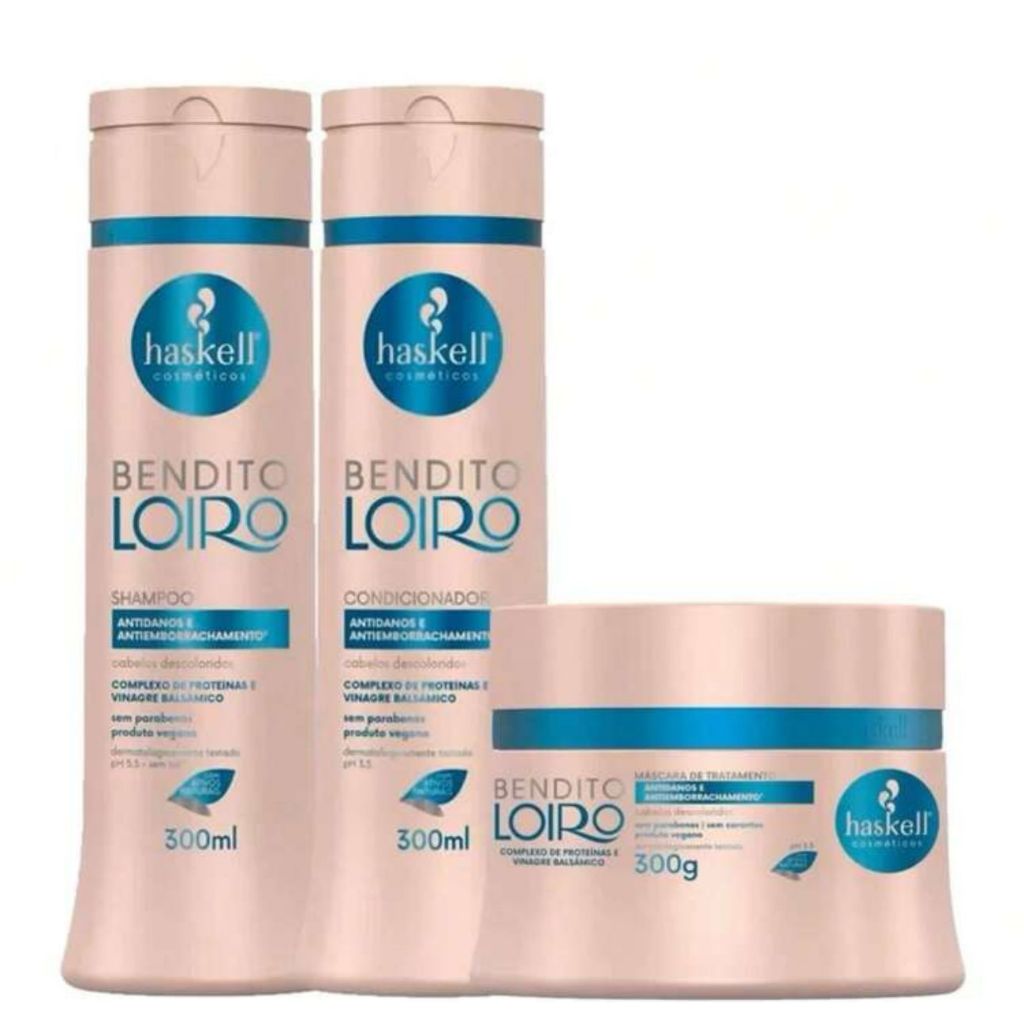 Kit Haskell Bendito Loiro Shampoo 300ML 1 Condicionador 300ML 1 Mascara 300ML