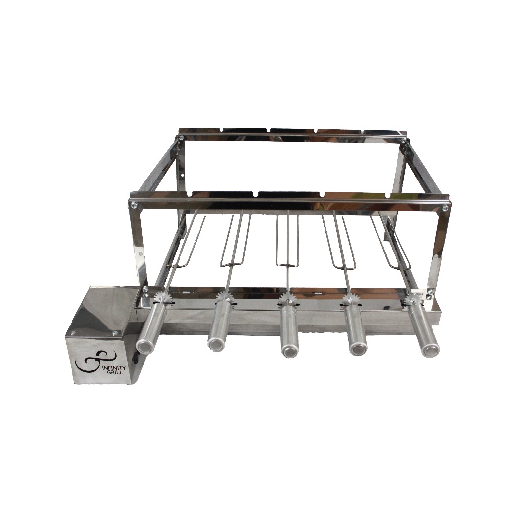 gira grill churrasqueira de 5 espeto inox