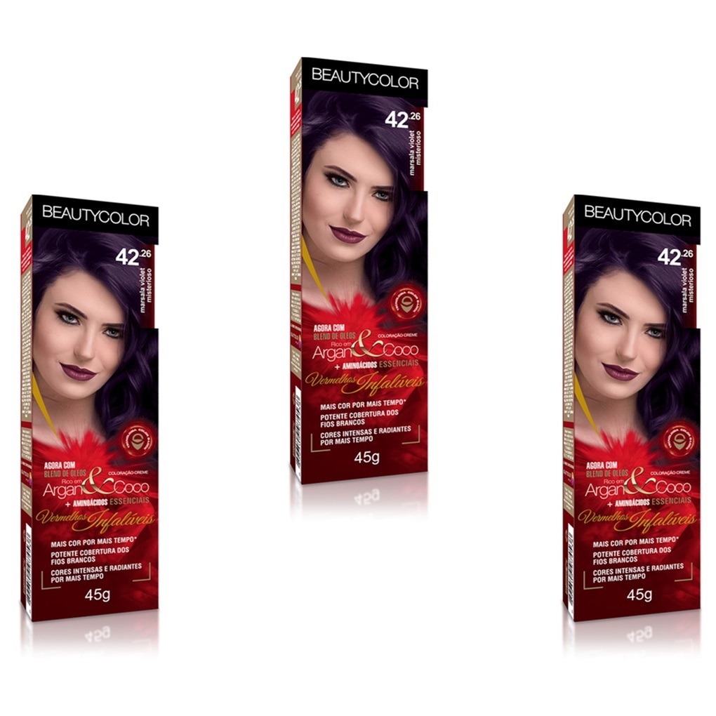 Beautycolor Coloracao 45g CR Tintura 03x42.26 Marsala Violeta Misteriosa