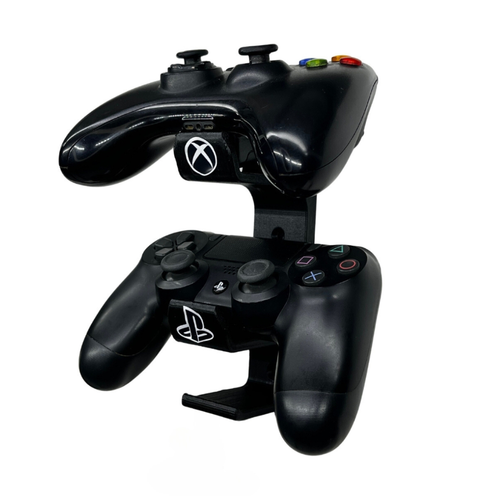 Suporte Duplo De Mesa Para Controle Compatível Com Xbox One, Ps3, Ps4, Ps5, Dualsense e Nintendo Horizontal