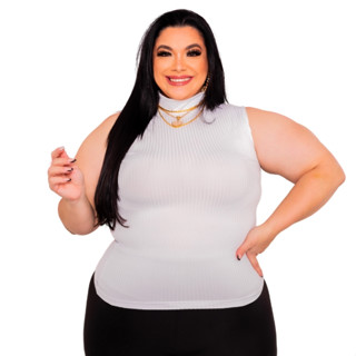 Blusa regata blusinha plus size gola alta G1 G2 G3