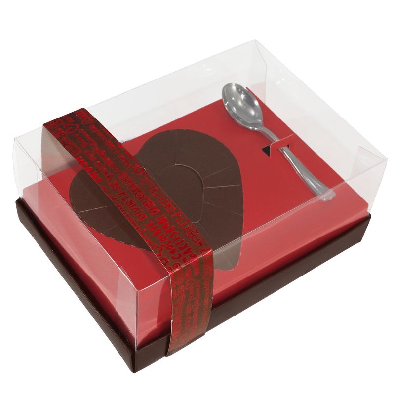 Detalhes do Caixa para Ovo de Colher de Coração de 250g - Classic Vermelha Cód 1402 - 05 unidades - Rizzo