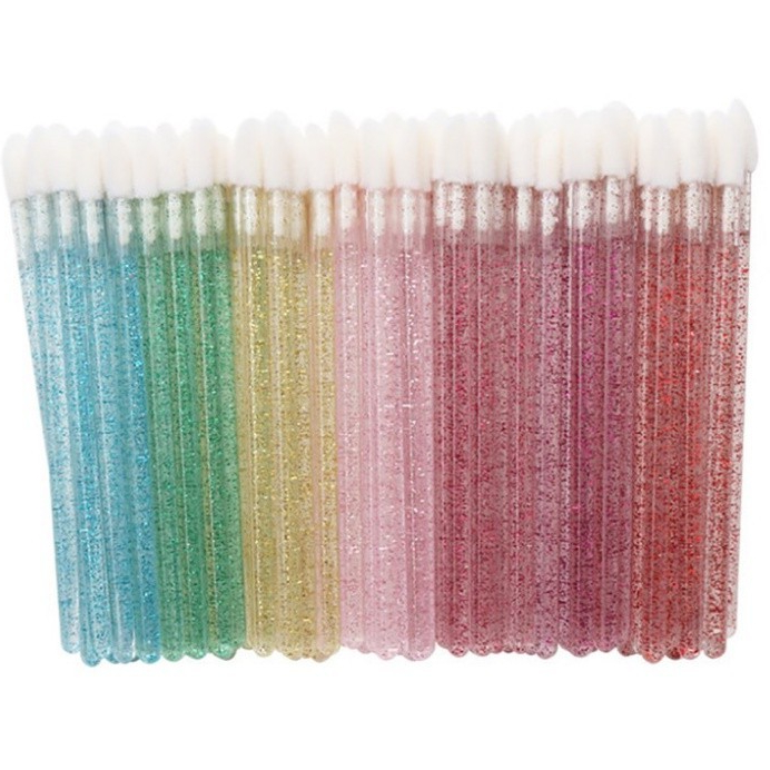 Pincel Aplicador Descartável de Lábios Glitter Gloss e Batom Maquiagem 50 unidades