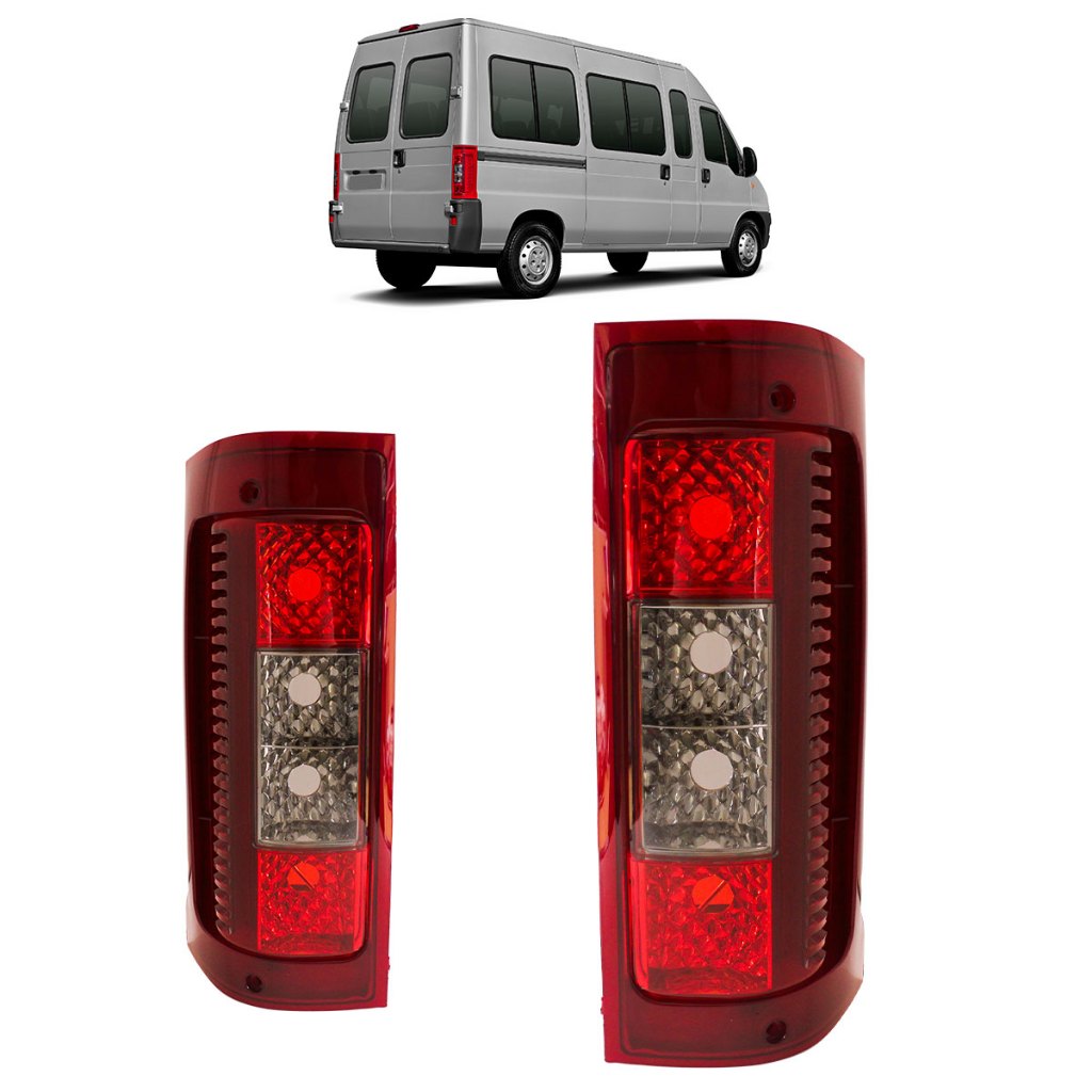 Lanterna Traseira Ducato Boxer Jumper 2003 2004 2005 2006 A 2012 Bicolor Lente Estriada Acrílico