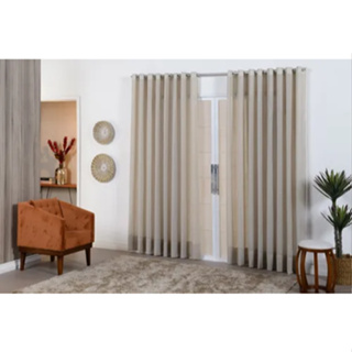 Cortina De Linho 4,00 x 2,30 Para Varão Sem Forro em Oferta na Shopee