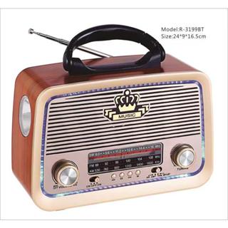 Radio Retro  bluetooth ,entrada usb,microsd lanterna e sainda auxiliar AD-3199 em Oferta na Shopee