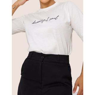 Camiseta Blusa Feminina T-shirt Oversized Estampada Moda Frases Beautiful