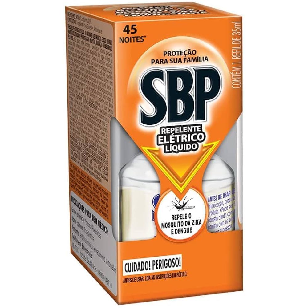 Refil para SBP Repelente Elétrico Líquido 45 noites 1 unidade 35ml