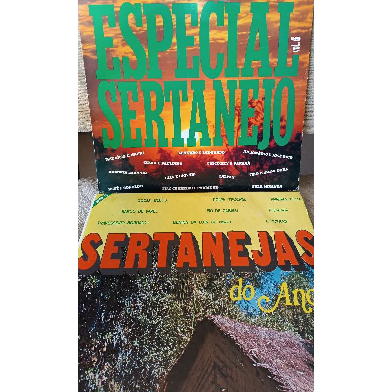 Vinil Lp Sertanejas do ano - Especial sertanejo vol. 5 - Cézar e Paulinho - Gian e Giovani - Maurício e Mauri - Discos como novos