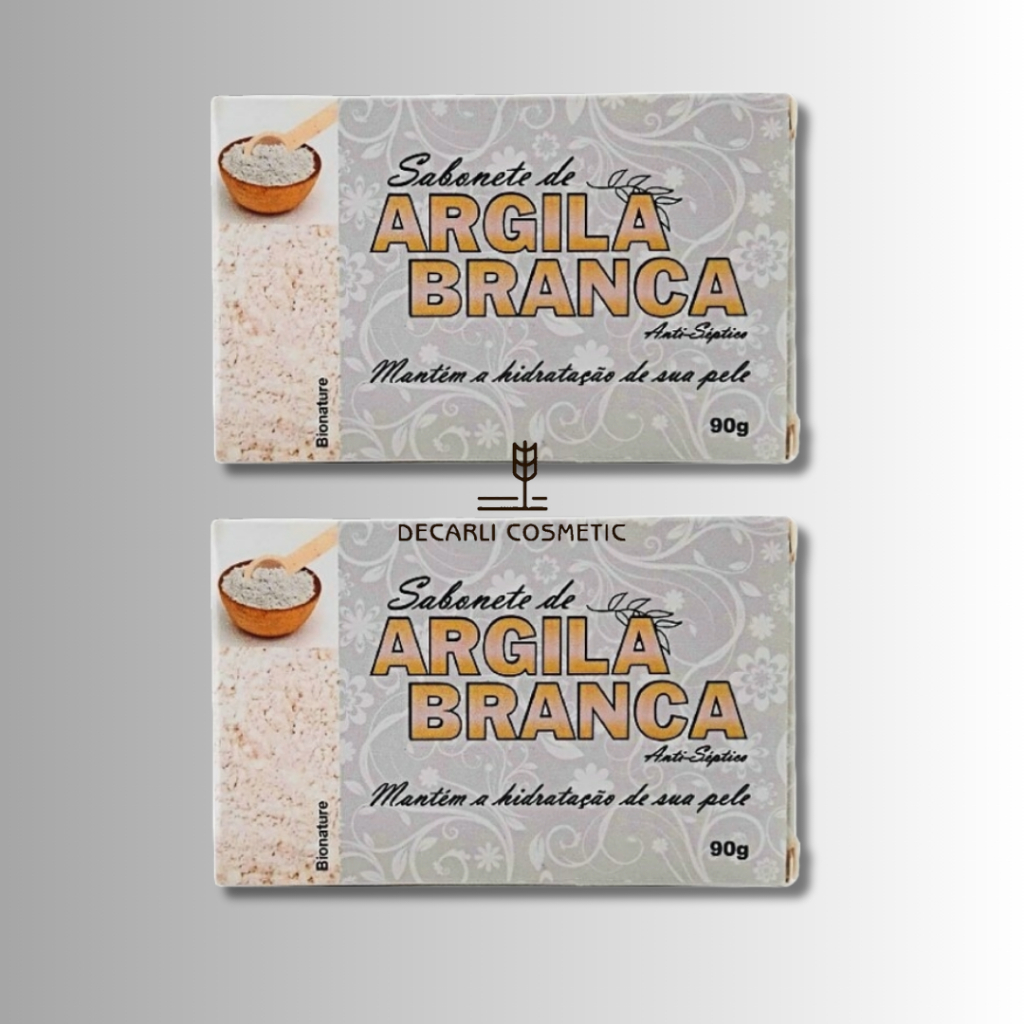 2 UN Sabonete Barra de Argila Branca 90g - Bionature em Oferta na Shopee