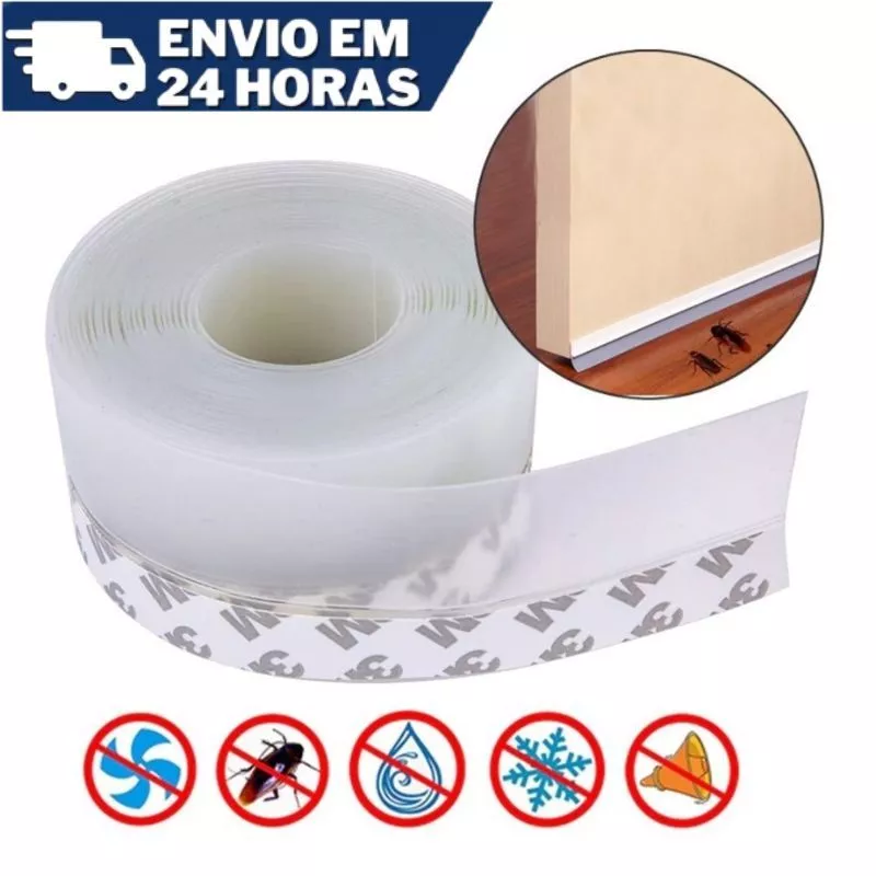 Fita Veda Fresta Porta Transparente 3m x 35mm Pivotante