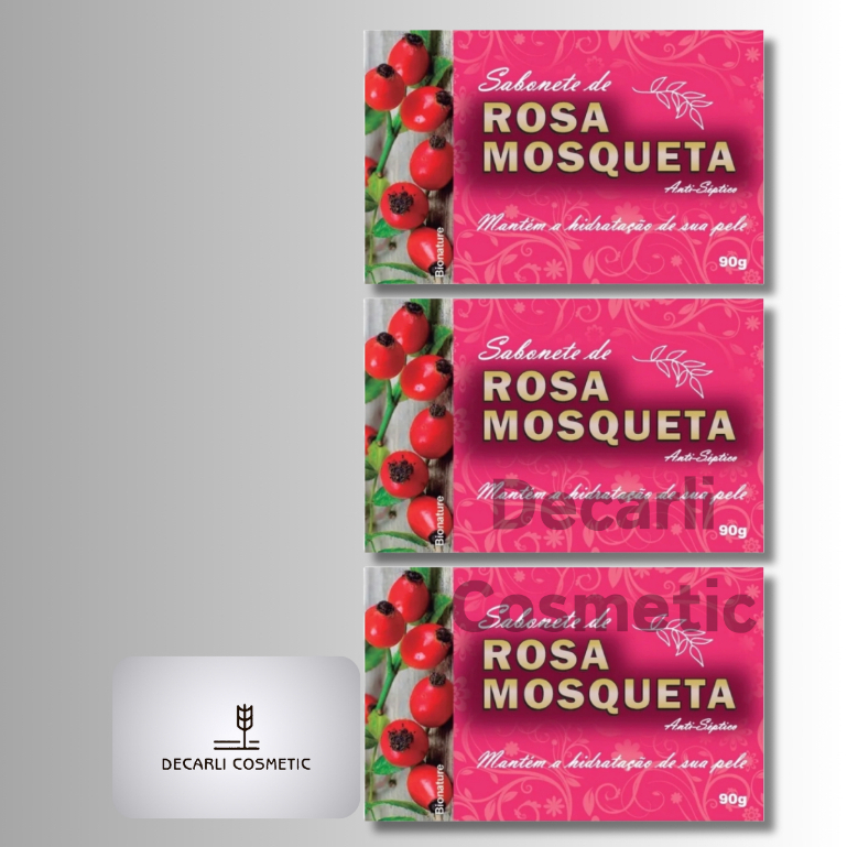 3 UN Sabonete Barra de Rosa Mosqueta 90g - Bionature em Oferta na Shopee